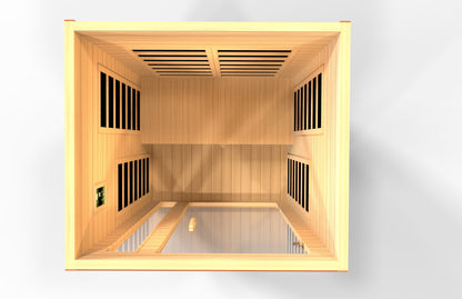 Dynamic Cordoba 2-person Low EMF  FAR Infrared Sauna - Canadian Hemlock