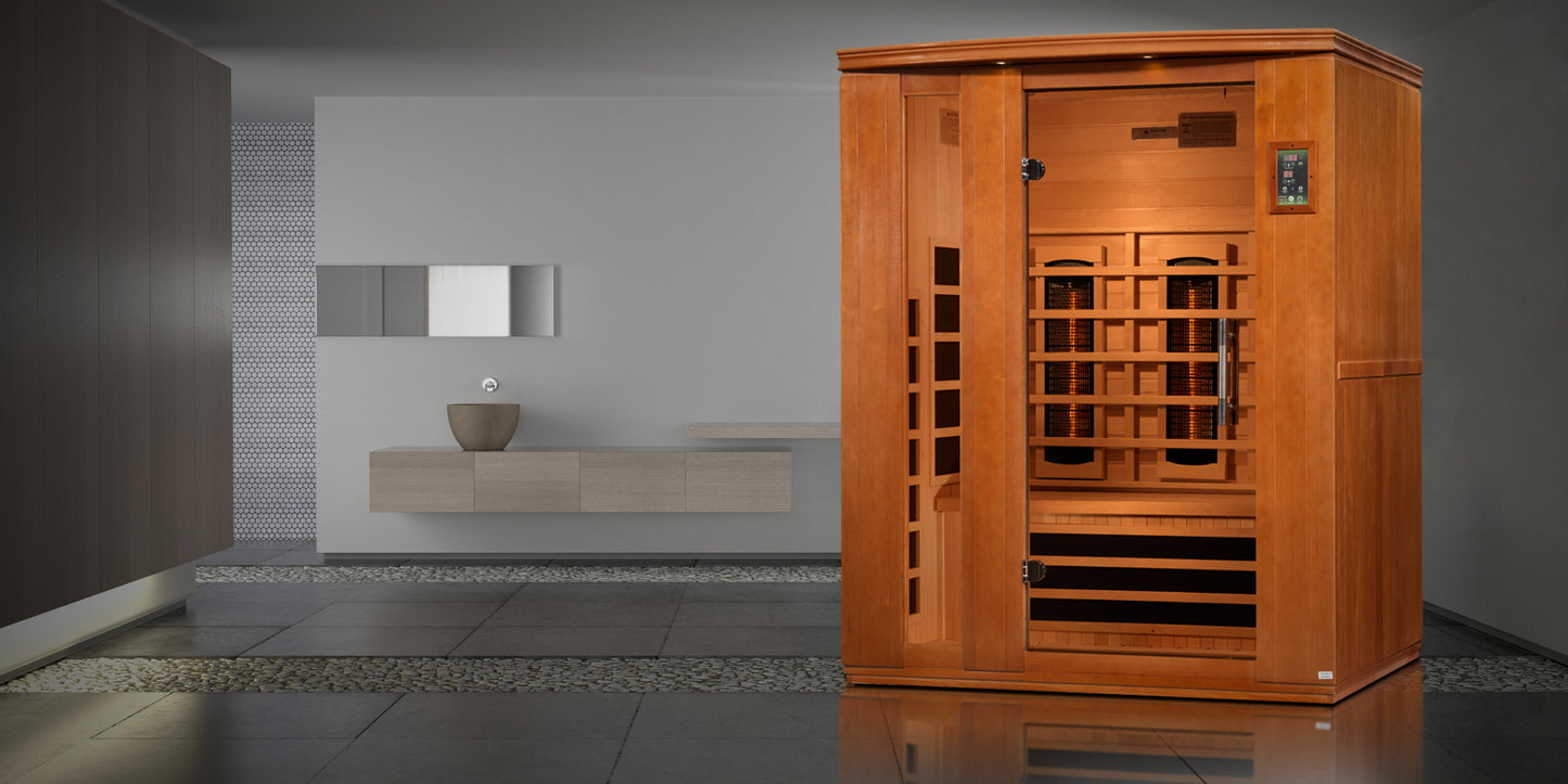 Dynamic Lugano 3-Person Full Spectrum Near Zero EMF FAR Infrared Sauna - Canadian Hemlock