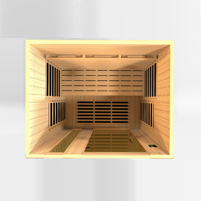 Dynamic Lugano 3-Person Full Spectrum Near Zero EMF FAR Infrared Sauna - Canadian Hemlock