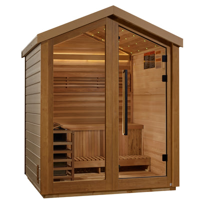 Golden Designs Savonlinna 3 Person Outdoor Traditional Sauna - Canadian Red Cedar
