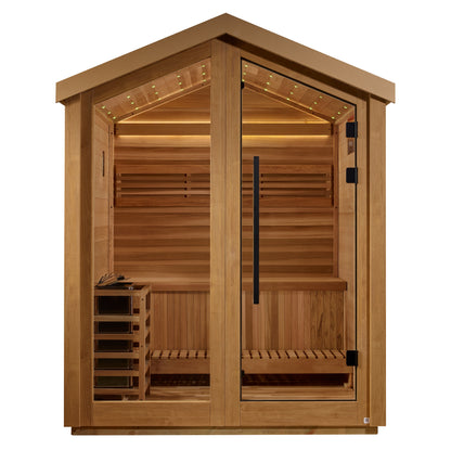 Golden Designs Savonlinna 3 Person Outdoor Traditional Sauna - Canadian Red Cedar