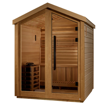 Golden Designs Savonlinna 3 Person Outdoor Traditional Sauna - Canadian Red Cedar