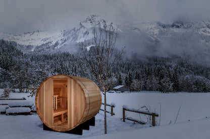 Golden Designs St. Moritz 2 Person Barrel Traditional Sauna - Pacific Cedar