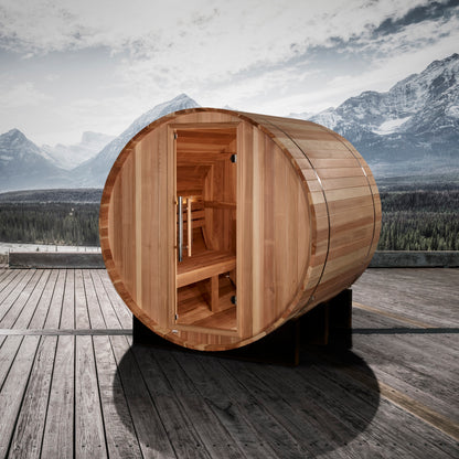 Golden Designs St. Moritz 2 Person Barrel Traditional Sauna - Pacific Cedar