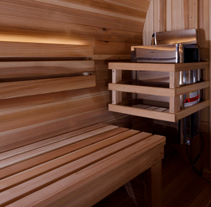 Golden Designs "Zurich" 4 Person Barrel with Bronze Privacy View - Traditional Sauna -  Pacific Cedar H241