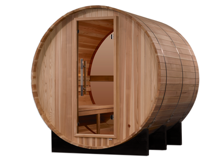 Golden Designs "Zurich" 4 Person Barrel with Bronze Privacy View - Traditional Sauna -  Pacific Cedar H241